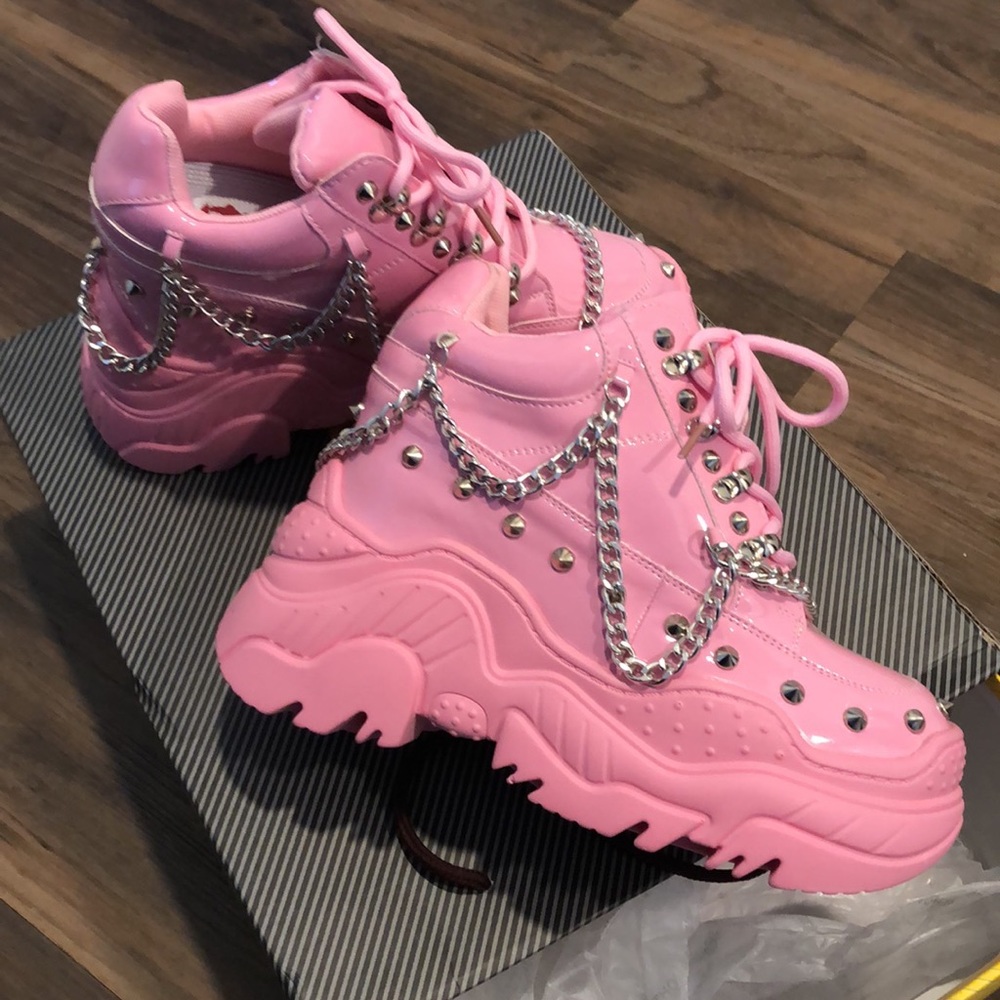 Pink Anthony Wang Platform Sneakers